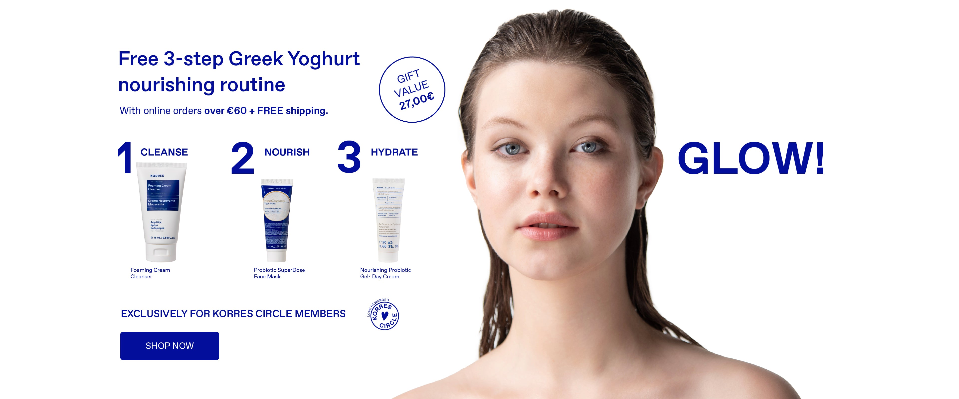 FREE Cream Cleanser + Gel Day Cream + Face Mask + FREE shipping with online orders over €60