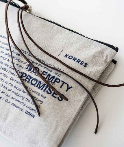 KORRES Beige Double Zipper Beauty Bag 26x22cm