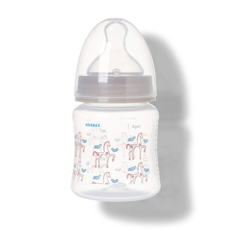 Plastic Feeding Bottle With Slow Flow Silicone Teat 0M+