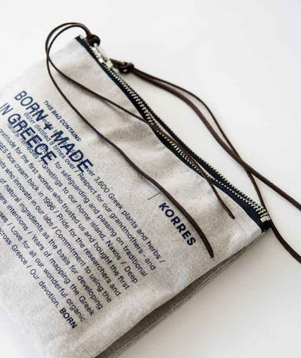 KORRES Beige Double Zipper Beauty Bag 26x22cm