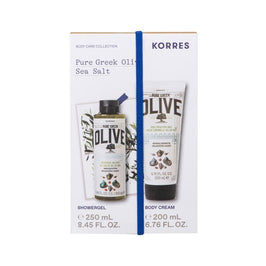 Pure Greek Olive Sea Salt Showergel + Body Milk Set