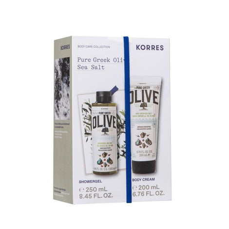Pure Greek Olive Sea Salt Showergel + Body Milk Set